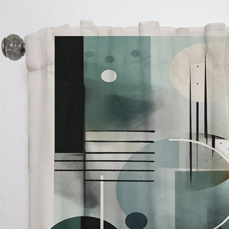 Sheeley - Minimalisme vert et noir II - Rideau moderne - Velours obscurcissant - 1 panneau, L 52 po x L 63 po