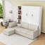 Grand lit escamotable avec canapé et tablettes-1178500476