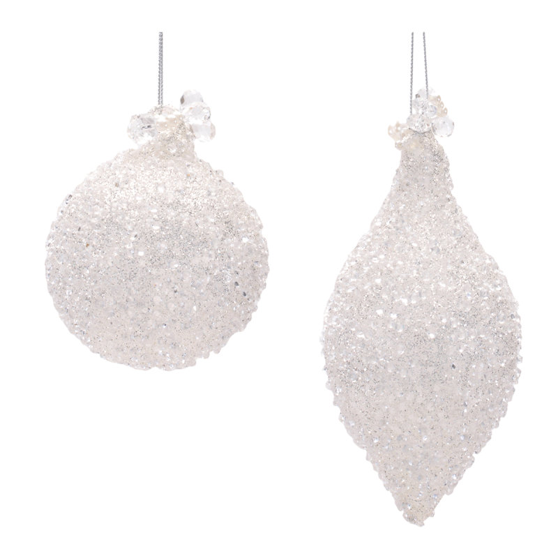 Ornement en verre perlé avec décor de bijoux (ensemble de 12)