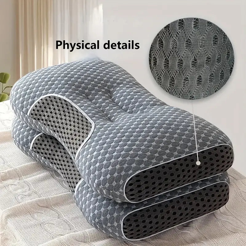 Ensemble de 2 coussins de massage en coton tricoté 3D YBZ - gris