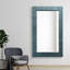 Miroir d'appoint biseauté en cuir chagrin métallique-19763670