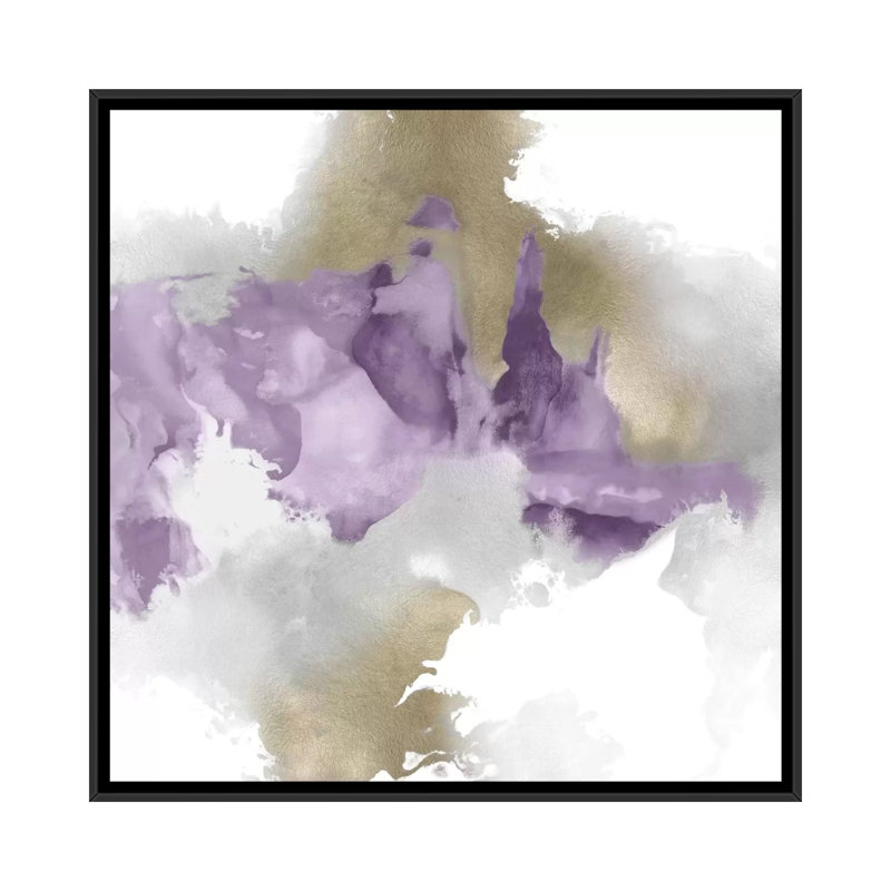 «Derive in Amethyst II», reproduction d'impression, H 18 po x l 18 po x P 1,5 po, Toile avec cadre, Noir