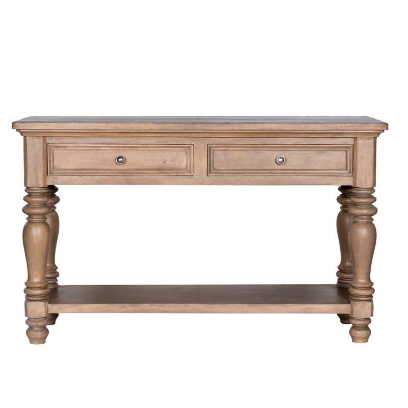 Console en bois massif 50 "Lineville, Brun pâle