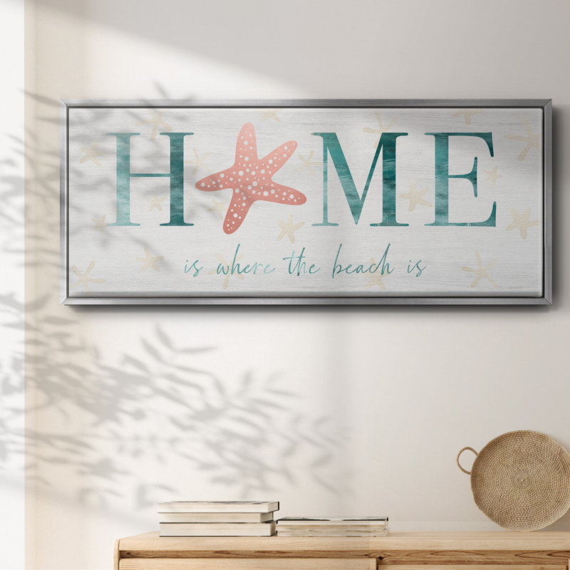 Home Beach- Framed Canvas, 24" H x 60" W