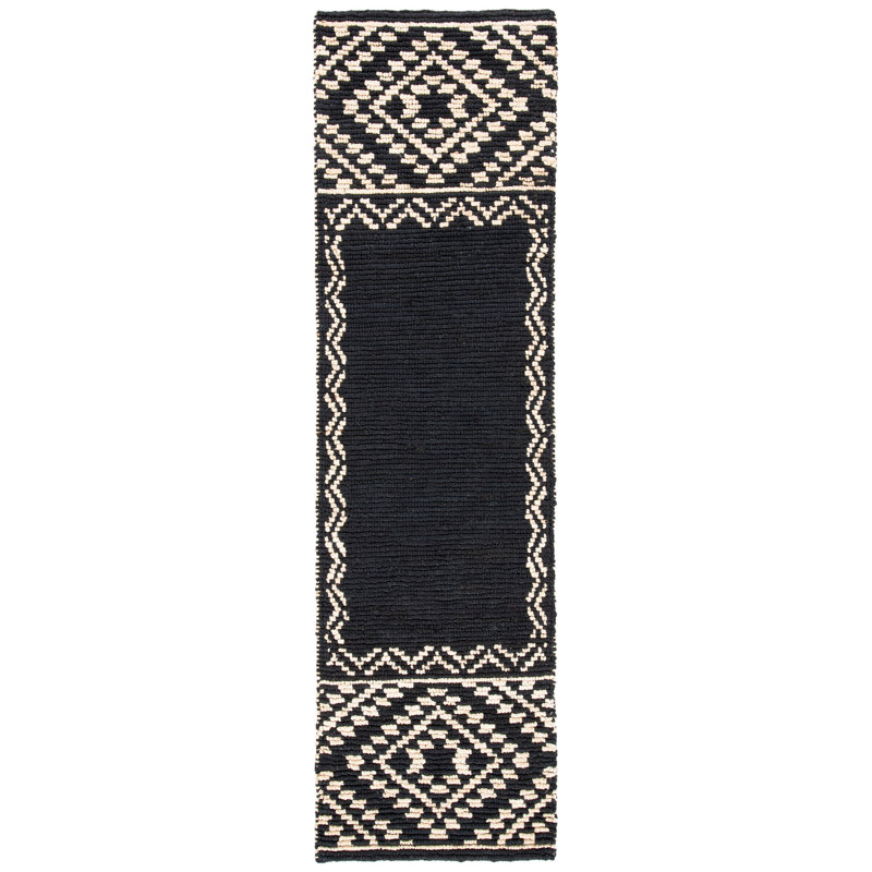 Sirois Natural Fiber Hand Woven Jute Geometric Rug, Runner 2'3" x 8'