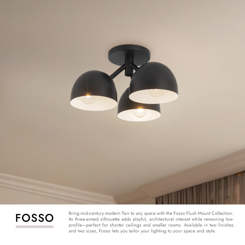 Fosso 13-in Gold Semi-Flush Mount, Brushed Gold