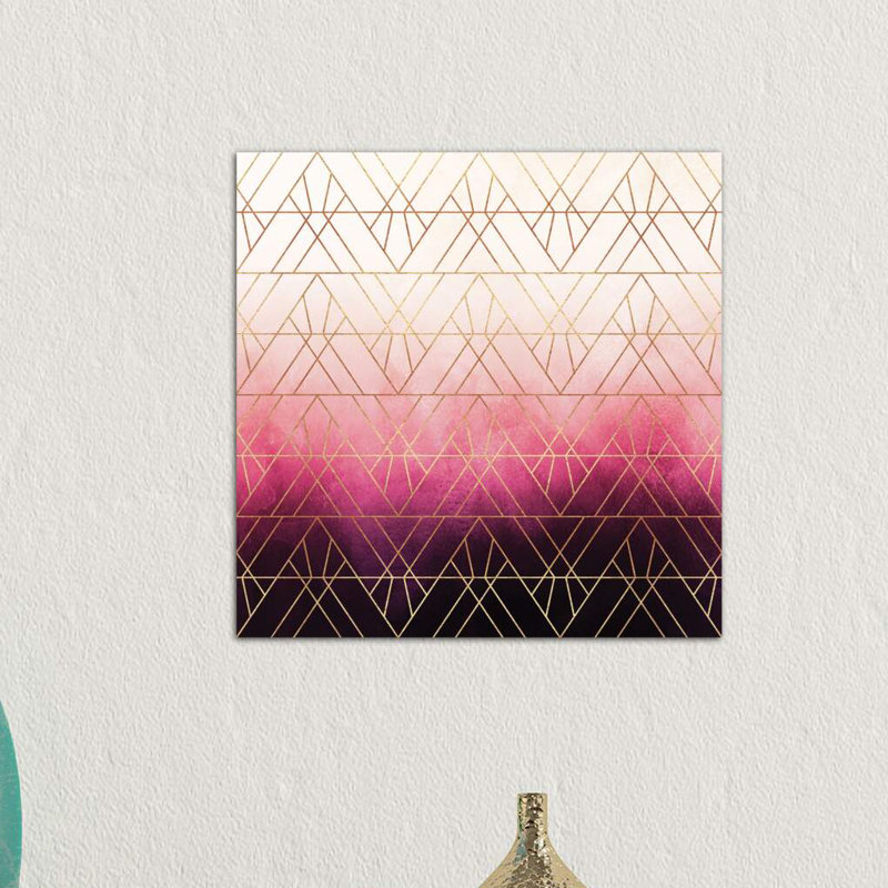 Art Deco Triangle Ombre - Print on Canvas, 66.04 cm H x 66.04 cm W x 3.175 cm D, Wrapped Canvas