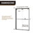 76 in. H Bypass Frameless Shower Door with Header and Clear Glass