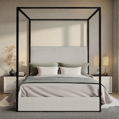 Upholstered Metal Canopy Bed by Latitude Run