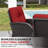 5-Person PE Wicker Outdoor Patio Set With Sofa,Chairs,Ottomans,Coffee Table & Red Cushions-1401953207