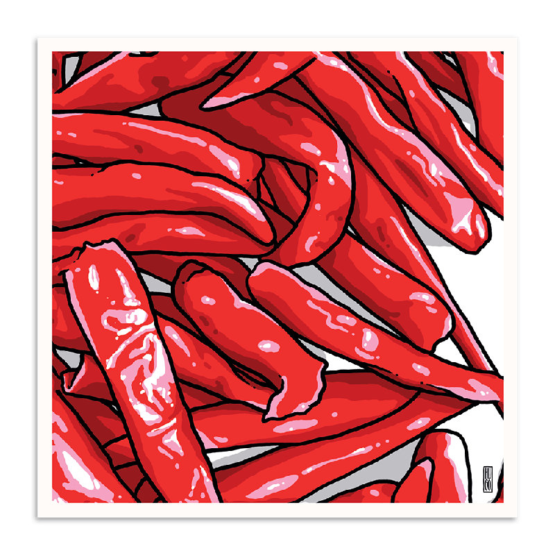 Peppers 2 by Hugo Mathias - Print, Paper, 61"H x 61"W x 0.2"D