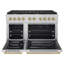 ZLINE 48 in. 8 Burner Double Oven Gas Range in Stainless Steel and Champagne Bronze Accents