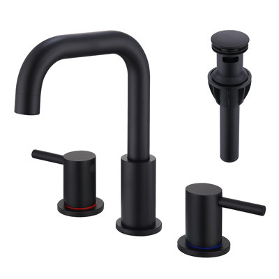 Widespread Faucet 2-handle Bathroom Faucet with Drain Assembly