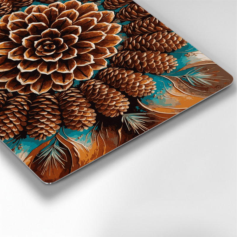 «Southwestern Plants Pinecone 182», art mural en métal brun, H 12 po x l 18 po