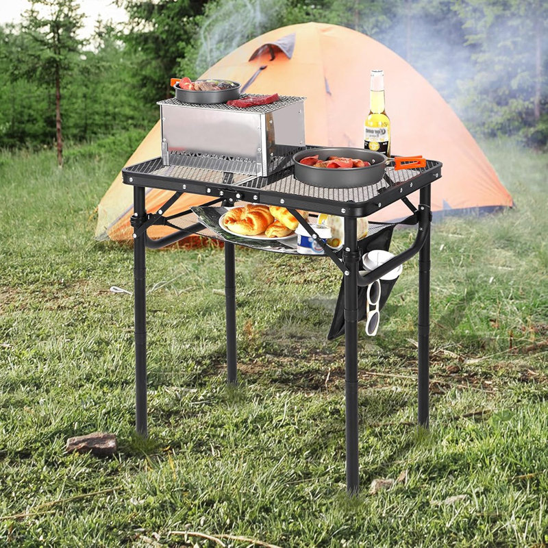 Table pliante pour barbecue, réglable en hauteur