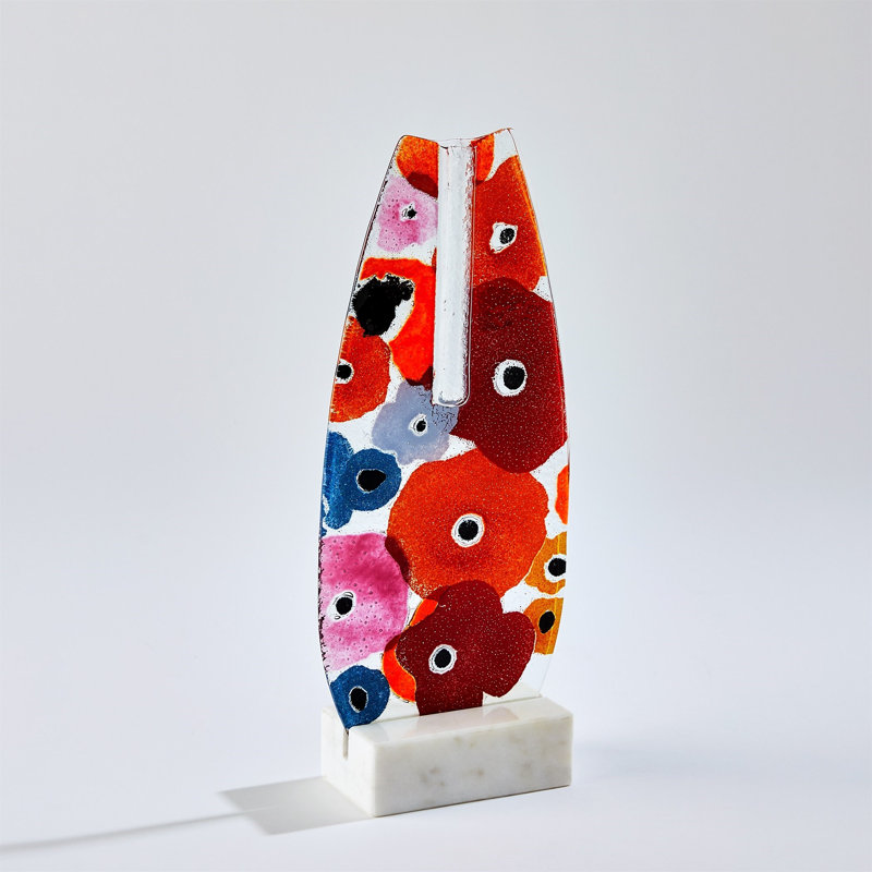 Fused Floral Handmade Table Vase