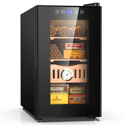 25l Electric Cigar Humdor With Spanish Cedar Drawer & Sheet,stainless Steel,temperature & Humidity Control,led Display,with Water Tank & Humidifier & Hygrometer,gifts For Father
