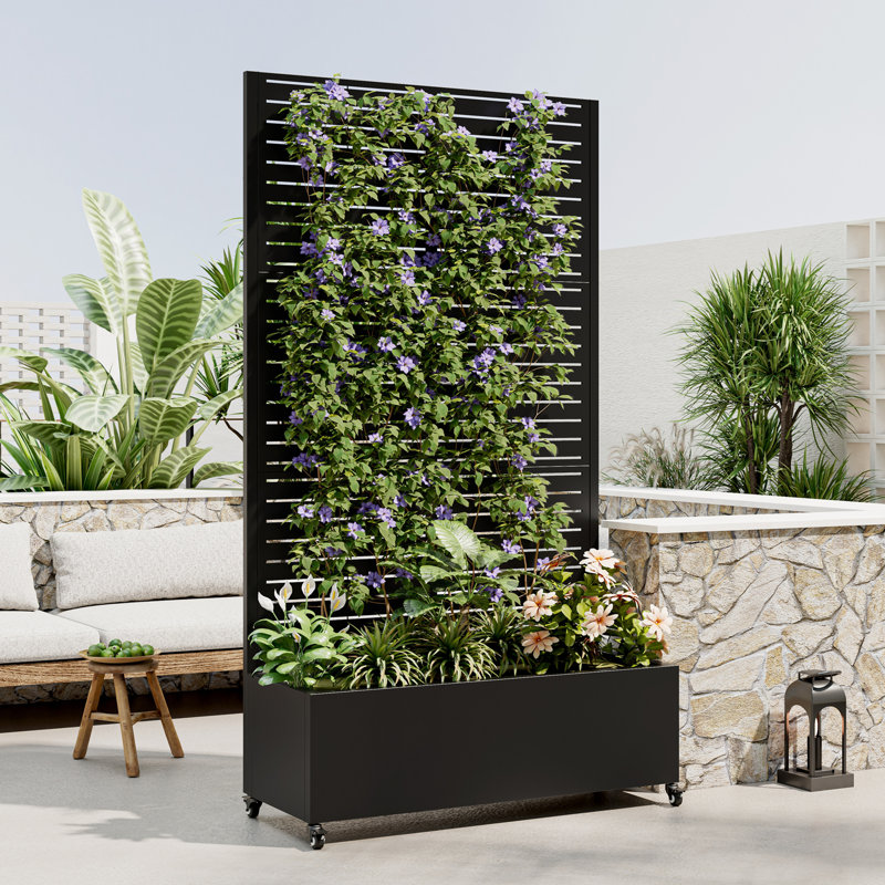 Metal Planter Box with Trellis