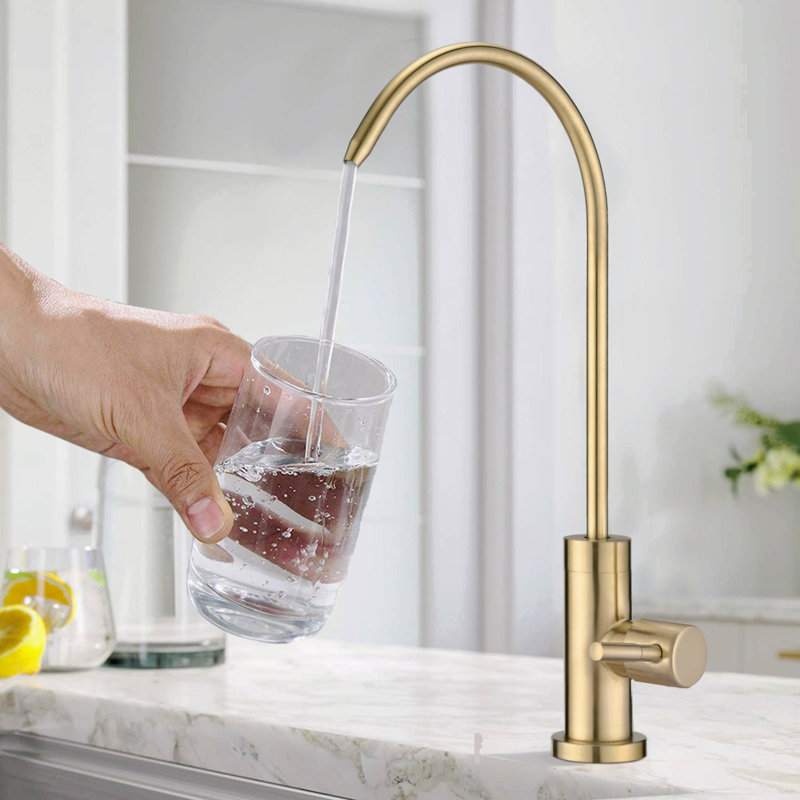 Robinet de filtre à eau de cuisine, robinet d'eau potable, Or brossé