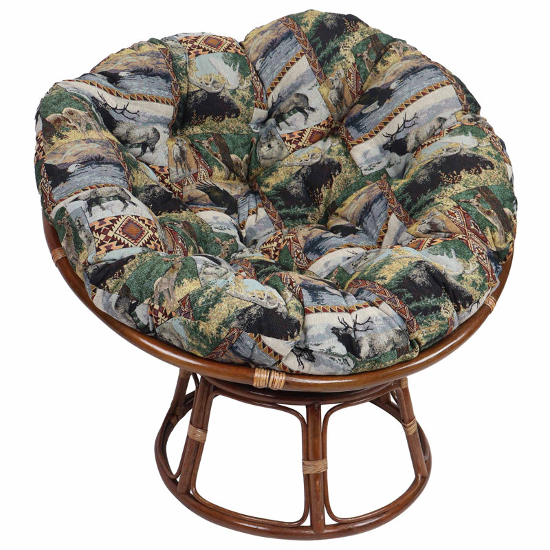 Outdoor Papasan Seat Cushion, 48" W x 48" D, Multi-Colored Animal Print