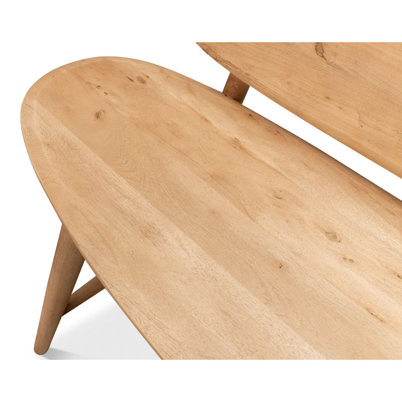 Melva Solid Wood Dining Bench, Beige