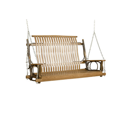 Dermando 2 Person Oak Porch Swing