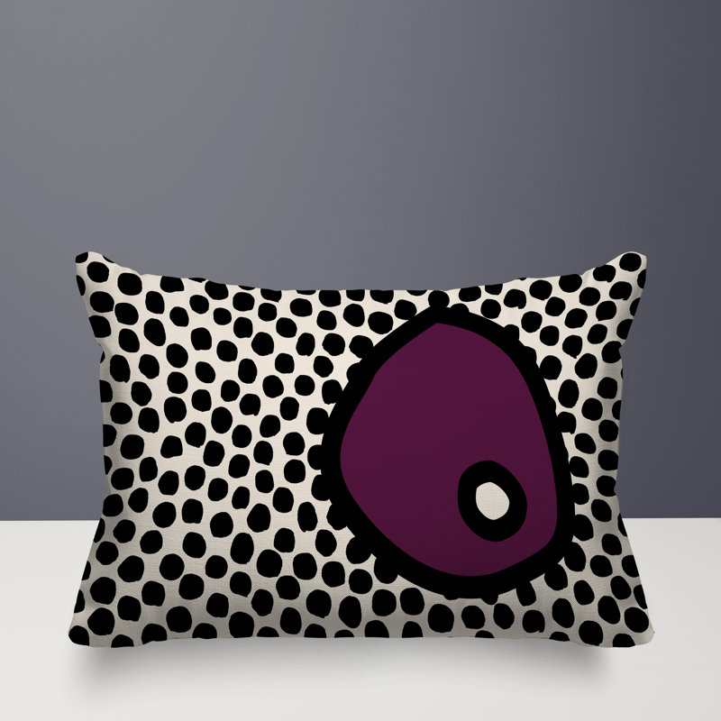 Coussin lombaire réversible intérieur / extérieur Jai Abstract, H 14 po x l 20 po, Mauve