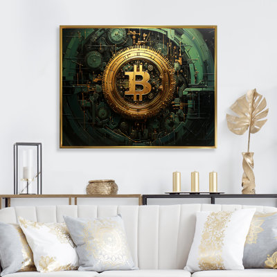 «Gold Impressionistic Crypto Bitcoin», art mural mode