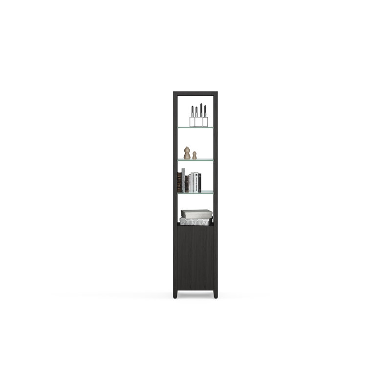 Tablette simple Linea, Bois de frêne teint gris anthracite