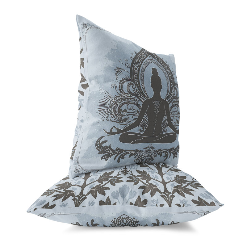 Coussin Solace, H 20 po x l 20 po, Bleu/gris