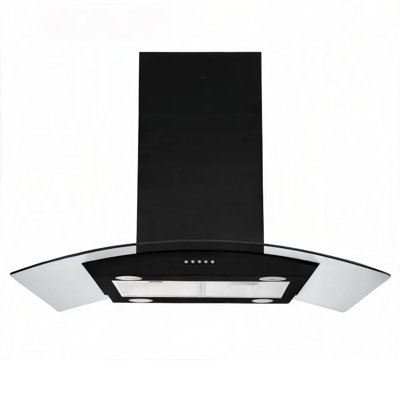 30 inches Island Ceiling Mount Range Hood Black