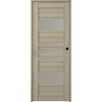 Porte standard en bois manufacturé et en verre Leti