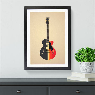 Guitar Minimalism No.2 - Single Picture Frame Print on Wood