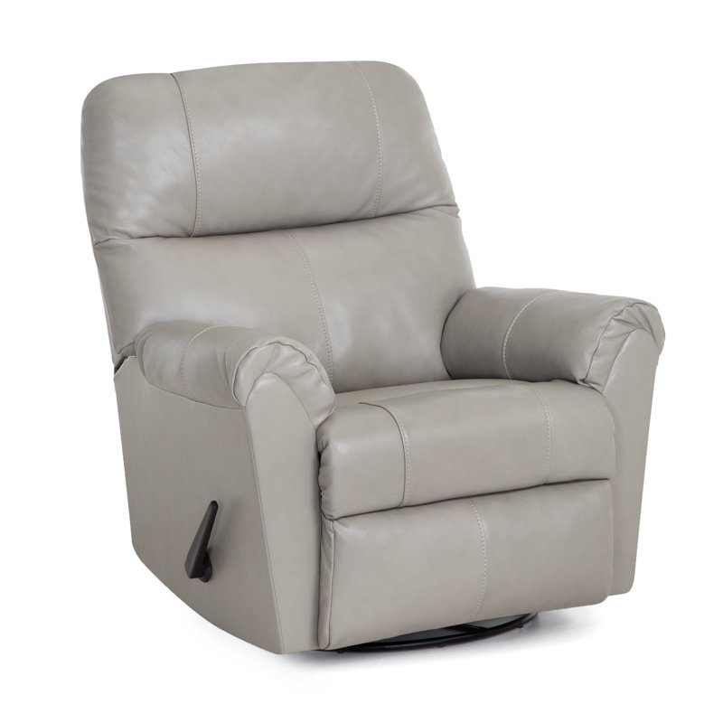 Leather Manual Recliner, Gray