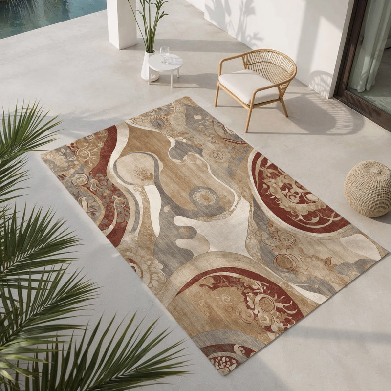 Crystalline Sands Indoor And Outdoor Area Rug, Rectangle 1'6" x 2'6"