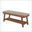 Banc rembourré en lin avec tablette de rangement inférieure - capacité de 350 lb-133331756-133331761