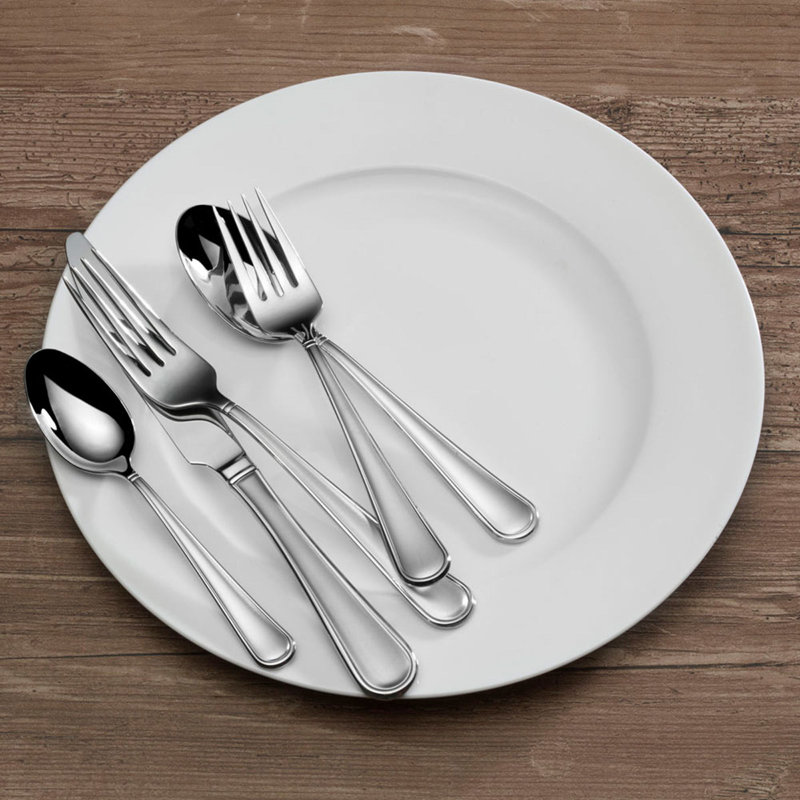 Virtuoso Frost 65-Piece 18/10 Stainless Steel Flatware Set, Service for 12