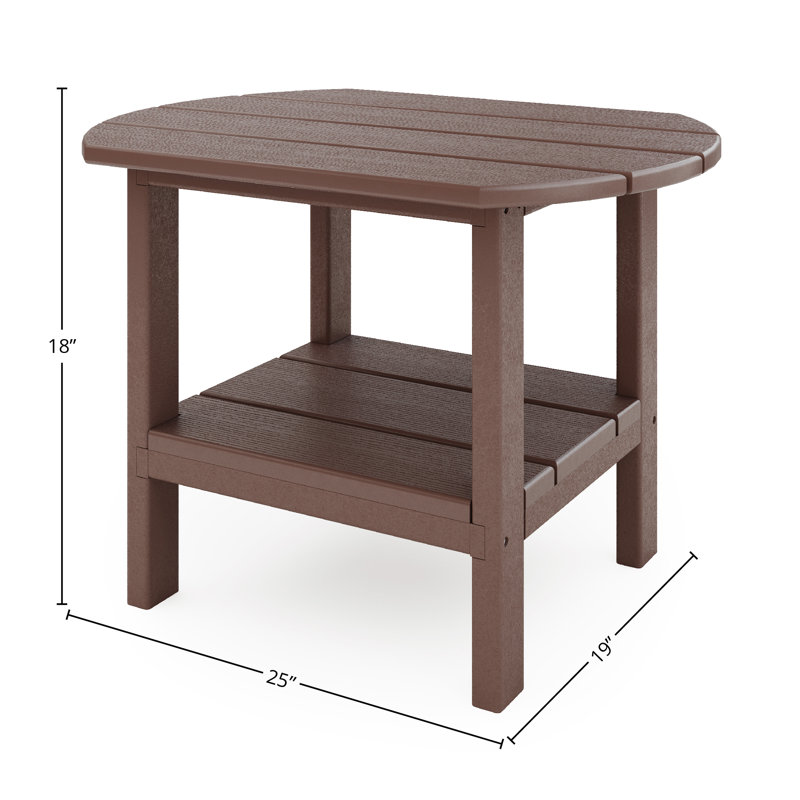 Table d'appoint ovale d'extérieur Ippolito, Brun pacane, Brun pacane