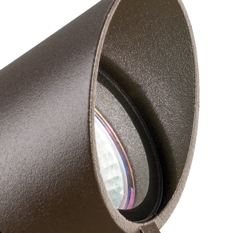 Projecteur d'extérieur câblé à faible tension de 7,5 po en bronze architectural texturé sans ampoules incluses, Sans ampoule