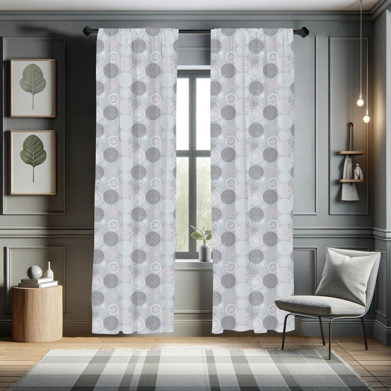 Abstract Semi-Sheer Rod Pocket Sliding Panel, 28" x 95"