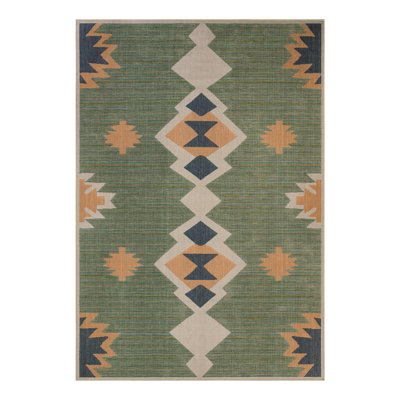 Tapis d'intérieur / extérieur vert Lauryn