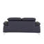 Ensemble de canapés en cuir véritable bleu marine avec repose-tête réglables 2 pièces-236572919