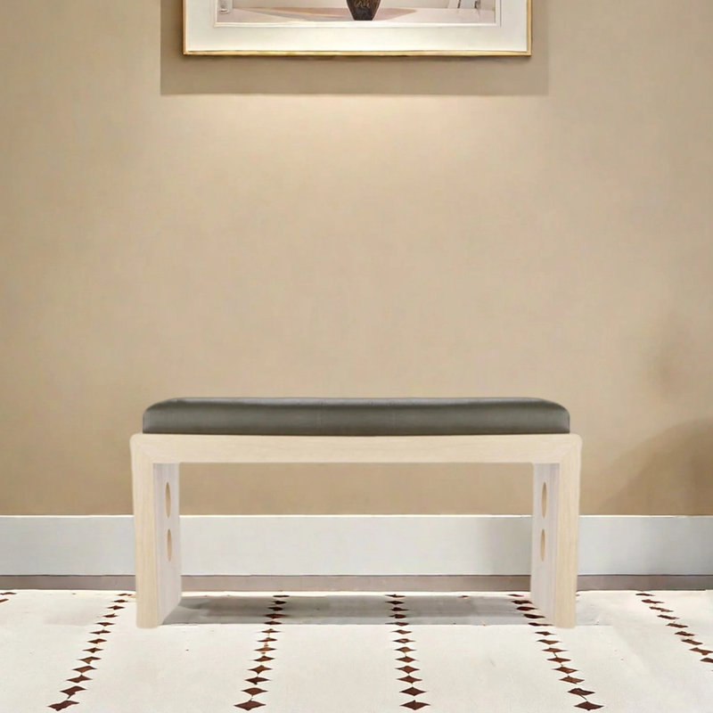 Banc avec tabouret à langer, H 17,72 po x l 47,24 po x P 17,72 po