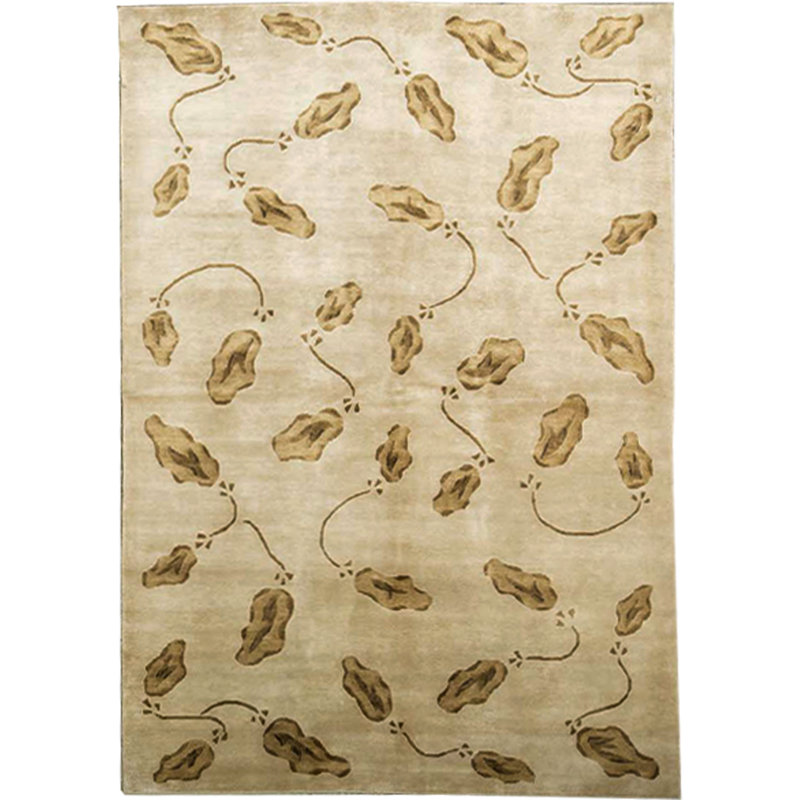 Tapis beige noué à la main de haute qualité