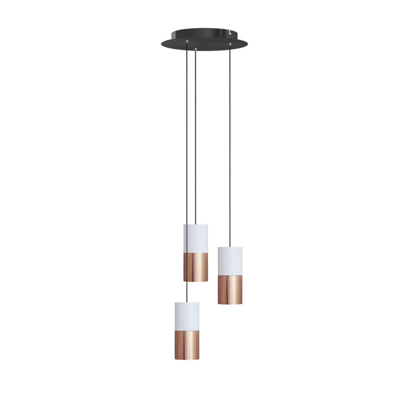 Grecia 3 - Light Cluster Pendant, White/Cropper