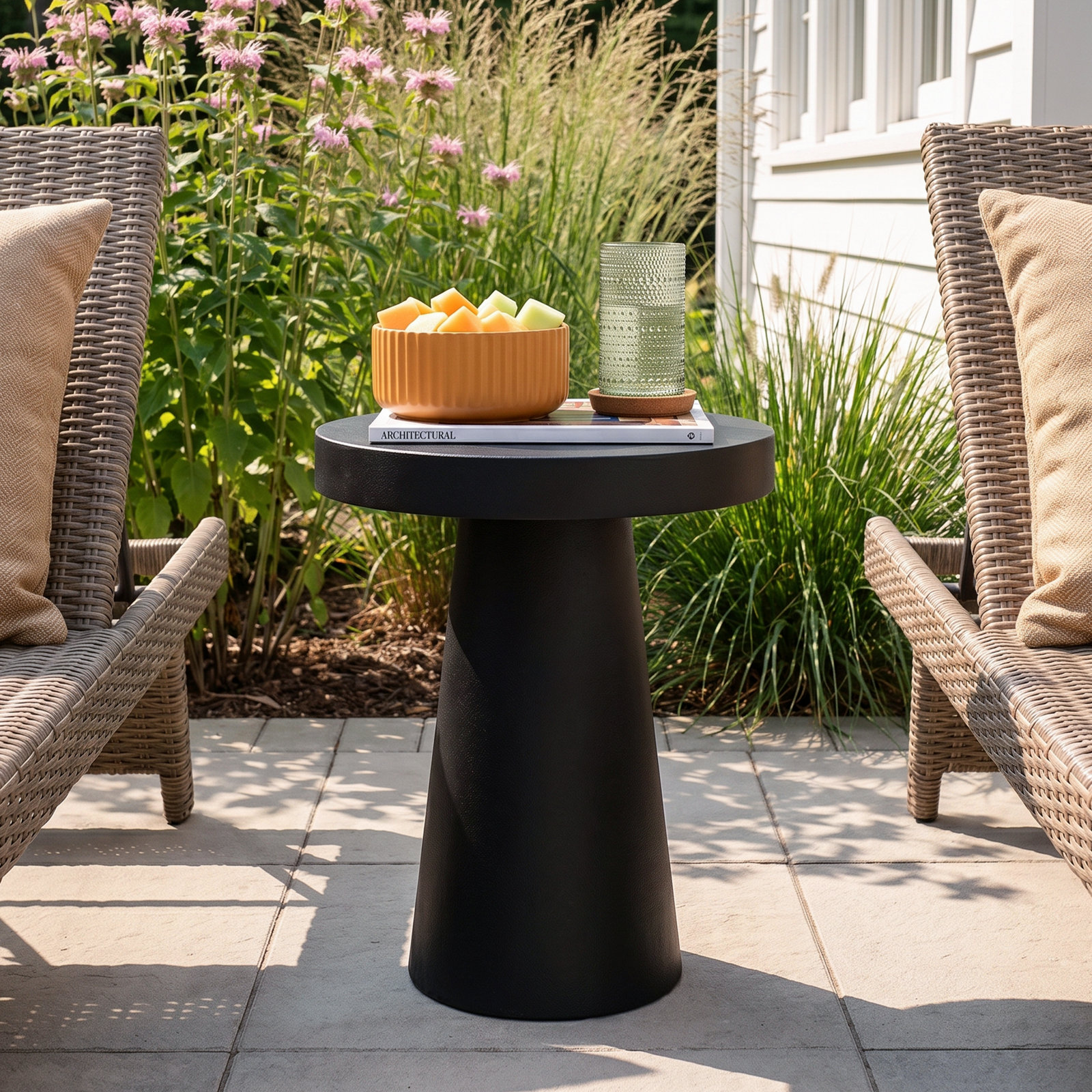 Prevelly 18" Patio Side Table, Black