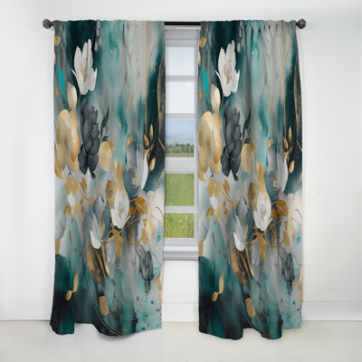 Bilbao - Floral Curtain - Blackout Floral Curtain - 1 Panels