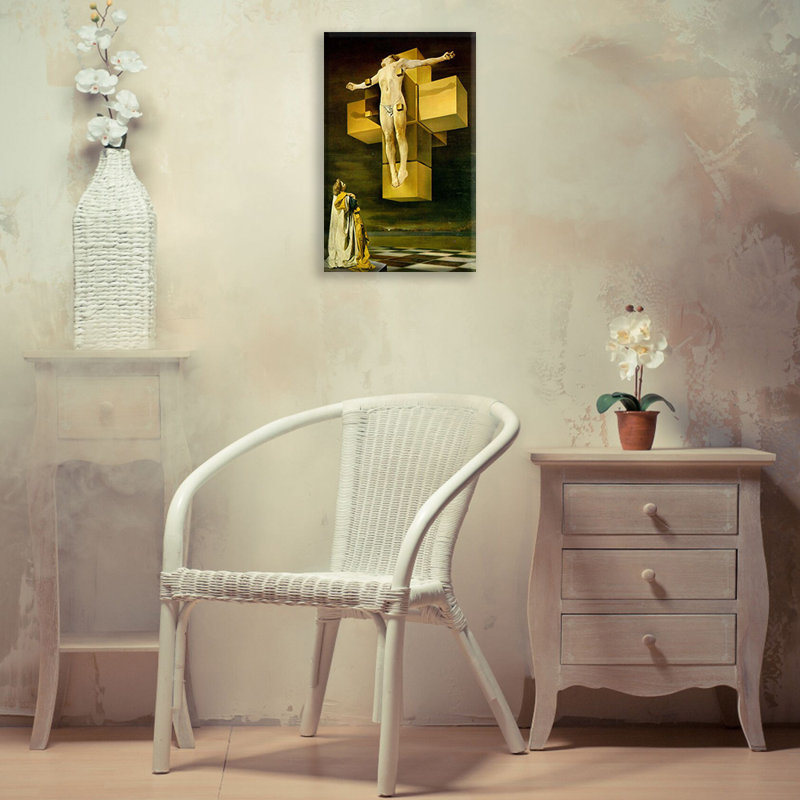 Toile tendue Crucifiction par Salvador Dali, H 18 po x l 13 po