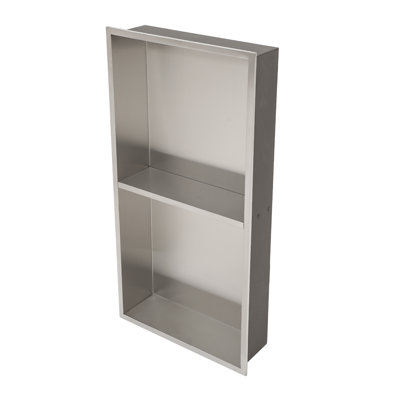 Lofeyo 12"W x 24"H x 3.94"D Stainless Steel Double Shelf Bathroom Shower Wall Niche – Nano Titanium Plating