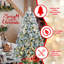 Arbre de Noël enneigé 4 pi avec aiguilles de pin et feuilles d'eucalyptus, 150 lumières DEL blanc chaud, 404 pointes, branches articulées, support en métal - arbre artificiel enneigé pour les Fêtes